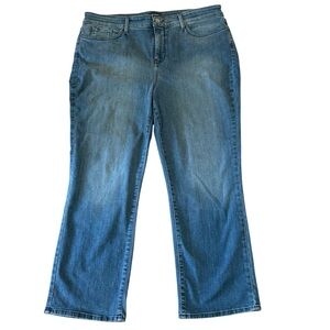 NYDJ Marilyn Jean Capris Stretch Denim‎ Mid Rise Crop Womens SZ 16 Straight Leg
